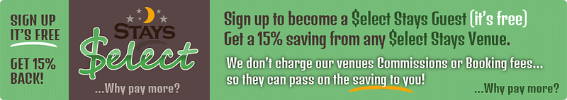 Get a 15% saving from any Select Stays venue